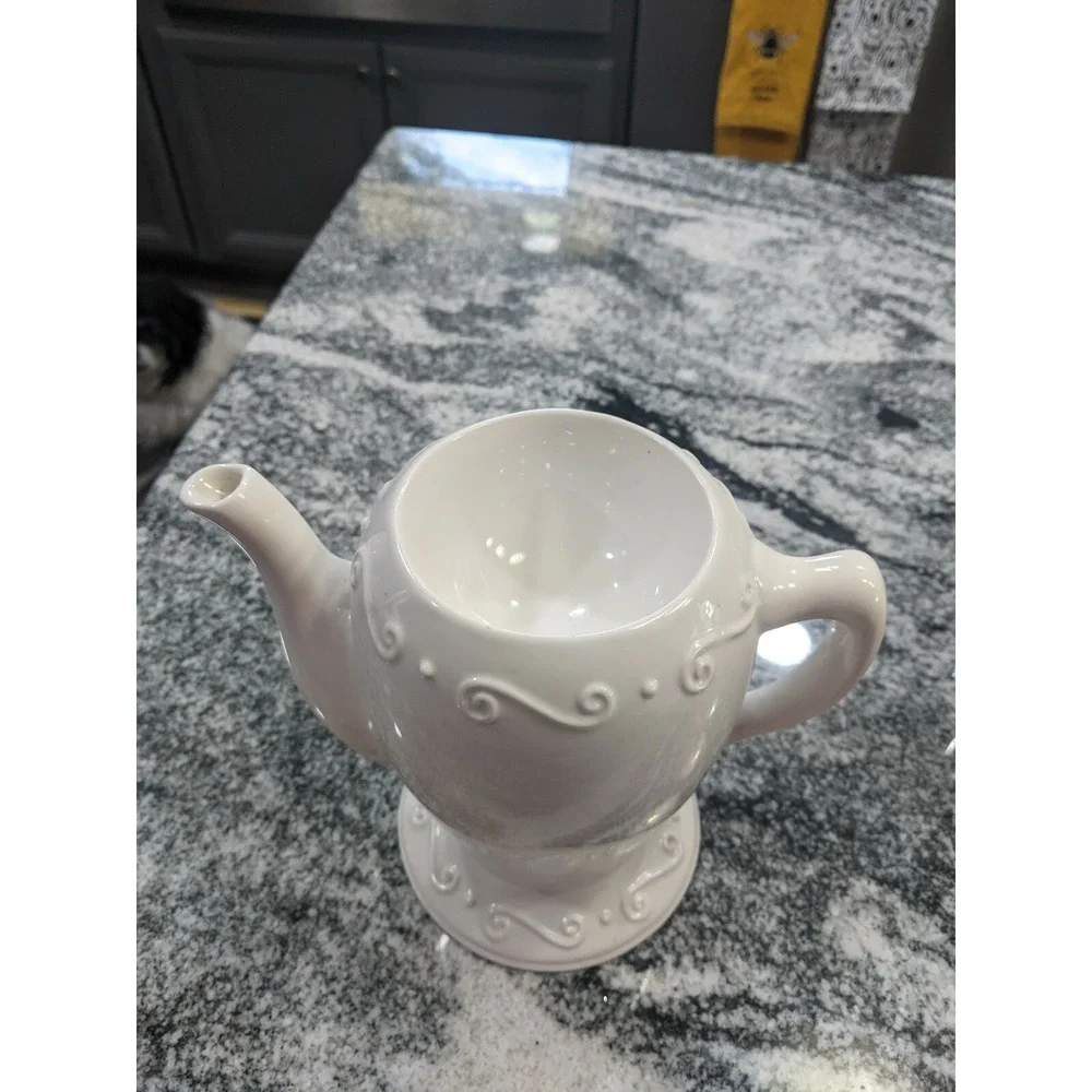 Partylite White Teapot Replacement Aroma Wax Melt Warmer NO LID Farmhouse - Picture 2 of 5